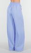 Lavendel Wide Leg Broek met Elastische Taille en Plooien
