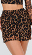 Mesh Bruine Luipaard Print Skort