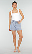 Lichtblauwe Denim Shorts met Studs en High Waist
