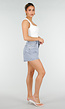 Lichtblauwe Denim Shorts met Studs en High Waist