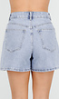 Lichtblauwe Denim Shorts met Studs en High Waist