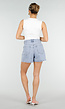 Lichtblauwe Denim Shorts met Studs en High Waist