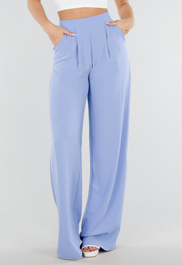 Tall Lichtblauwe Linnenlook Pantalon