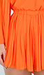Oranje Playsuit met Lange Mouwen, V Hals en Geplooide Onderkant