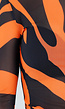 Oranje Mesh Top met Zebraprint en Lange Mouwen