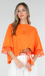 Oranje Oversized T-Shirt met Kant