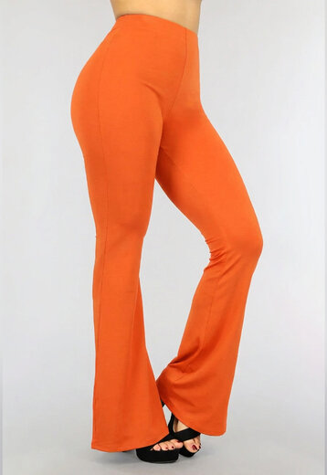 Tall Oranje Flared Broek met Stretch