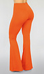 Tall Oranje Flared Broek met Hoge Taille van Stretch Stof