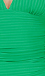Groen Triangel Halter Badpak met Ribstructuur en Diepe V-Hals