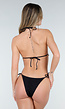 Zwarte Driedelige Bikini Set met Kant en Wikkelrokje