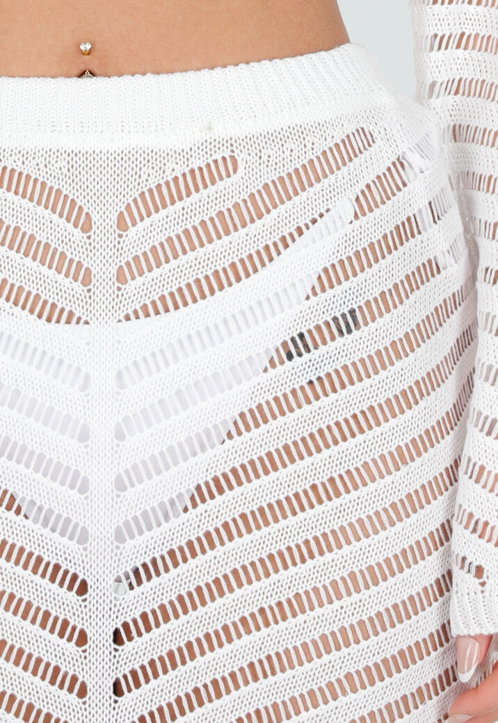 Witte Gehaakte Cover Up Set