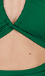 Groen Badpak met Halterband en Cut Out Detail