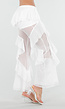 Witte Doorschijnende Broek met Stretch Ruffles en Voering