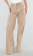 Beige Wide Leg Tall Denim Jeans met Wassing