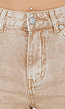 Beige Wide Leg Tall Denim Jeans met Wassing