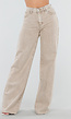 Beige Wide Leg Tall Jeans met High Waist