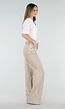 Beige Wide Leg Tall Jeans met High Waist