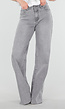 Grijze Wide Leg Tall Jeans met Gewassen Denim Wassing