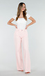 Lichtroze Wide Leg Tall Stretch Jeans van Denim