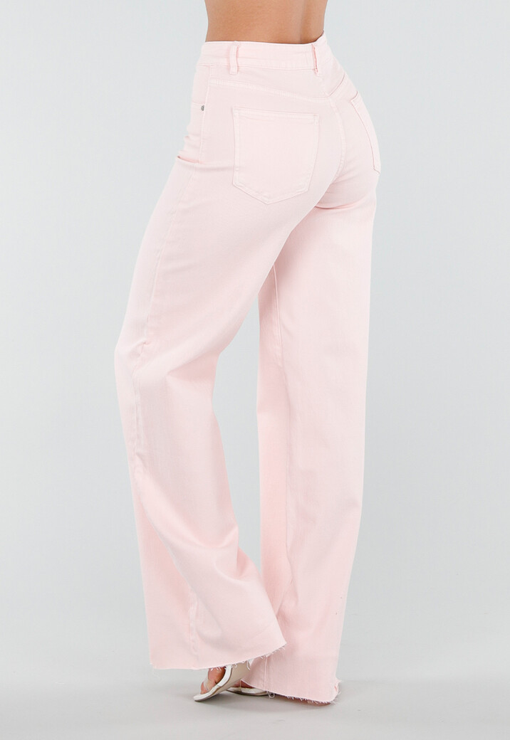 Lichtroze Wide Leg Tall Stretch Jeans van Denim