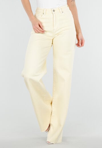 Lichtgele Wide Leg Tall Stretch Jeans