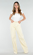Lichtgele Wide Leg Tall Stretch Jeans van Denim