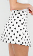 Witte Spijkerrok met Zwarte Stippen en Overslag Sluiting