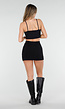 Zwarte Basic Stretch Crop Top met Pads
