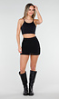 Zwarte Basic Stretch Crop Top met Pads