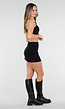 Zwarte Basic Stretch Crop Top met Pads