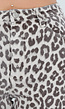 Beige Denim Straight Leg Jeans met Luipaardprint en Hoge Taille