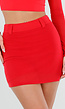 Rode Mesh Skort met Stretch en Riemlussen