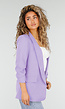 Lila Getailleerde Blazer met Geplooide Mouwen
