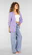 Lila Getailleerde Blazer met Geplooide Mouwen
