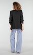 Zwarte Blazer met Geplooide Driekwart Mouwen