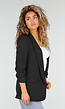 Zwarte Blazer met Geplooide Driekwart Mouwen