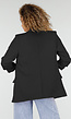 Zwarte Blazer met Geplooide Driekwart Mouwen