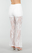 Petite Witte Kant Flared Broek met Stretch en Binnenbroekje