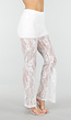 Petite Witte Kant Flared Broek met Stretch en Binnenbroekje