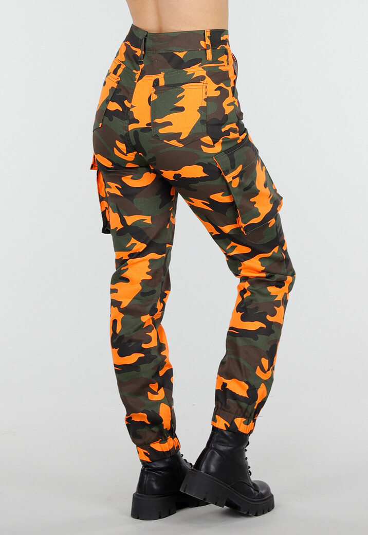 Oranje Camouflage Cargo Broek met Steekzakken