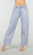 Lichtblauwe Denim Barrel Jeans met Studs en Stretch