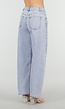 Lichtblauwe Denim Barrel Jeans met Studs en Stretch