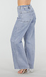 Lichtblauwe Denim Wide Leg Jeans met Rechte Pijpen en Stretch