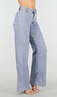 Lichtblauwe Denim Wide Leg Jeans met Rechte Pijpen en Stretch