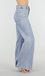 Lichtblauwe Denim Wide Leg Jeans met Rechte Pijpen en Stretch