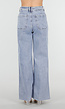 Lichtblauwe Denim Wide Leg Jeans met Rechte Pijpen en Stretch