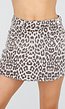 Denim Leopard Print Skort met Overslag