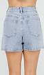 Blauwe Denim Skort met Strass Details en Rechte Pasvorm