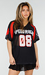 Zwart Rood Mesh Jersey T-Shirt