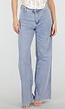 Lichtblauwe Denim Wide Leg Jeans met Rechte Pijpen en Stretch